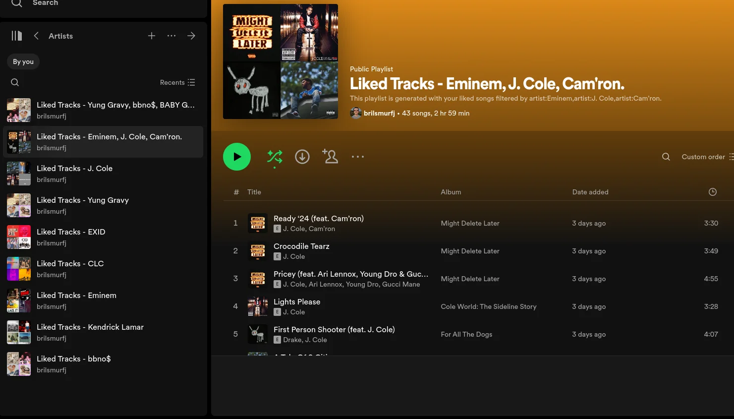Vibify Playlist Generation